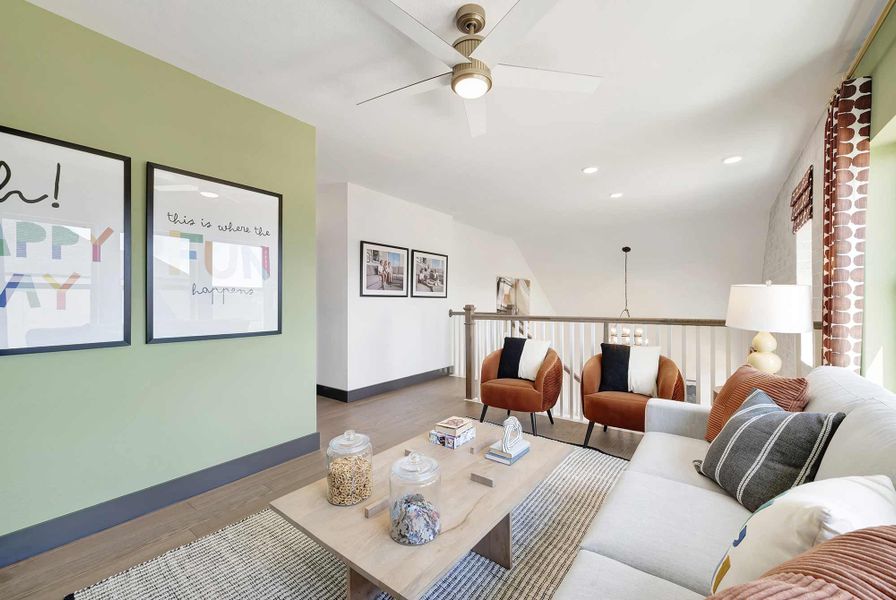 Representative furnished interior of a home built from the The Ormand by David Weekley Homes in Edgewater Garden Series, Royse City (Image 6).