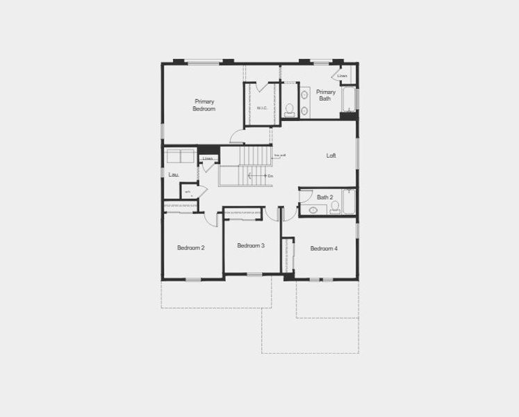 2D floor plan layout for the Plan 2651 by KB Home in Bennett Crossing Reserve, Bennett, CO (Image 6).