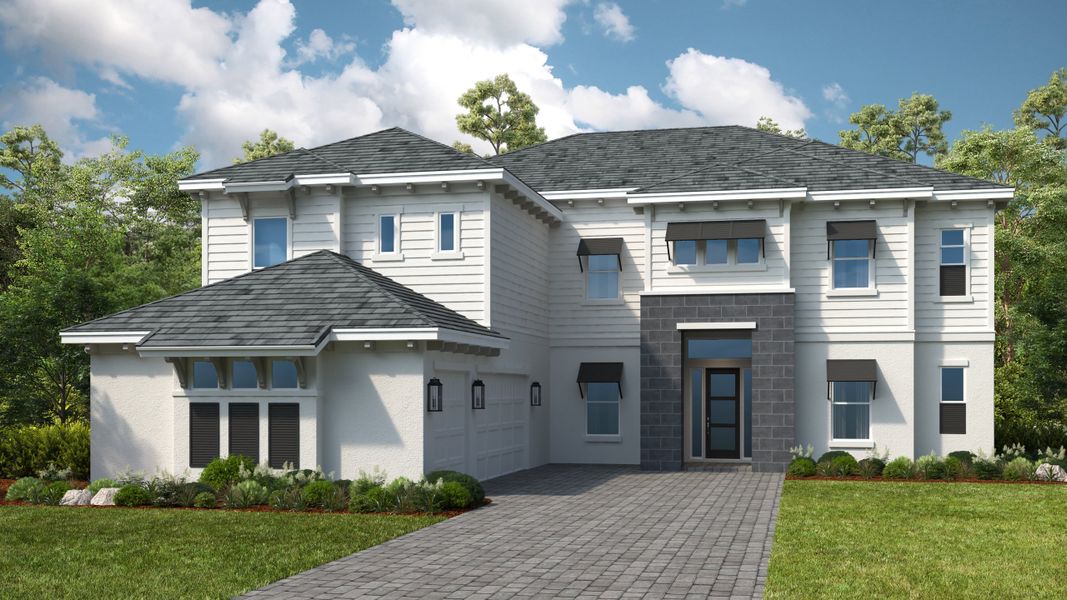 Representative exterior photo of a completed home built from the Forsyth by Taylor Morrison in Victoria Lakes, Odessa, FL (Image 3). Representative exterior photo of a completed home built from the Forsyth by Taylor Morrison in Victoria Lakes, Odessa, FL (Image 3).