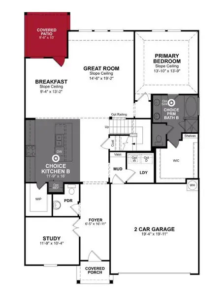 2D floor plan layout of this home in Montgomery Ridge, Montgomery, TX (Image 3).