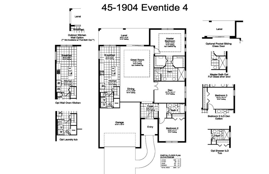 2D floor plan layout for the Eventide 4 by Neal Communities in Vistera of Venice, Venice, FL (Image 4).