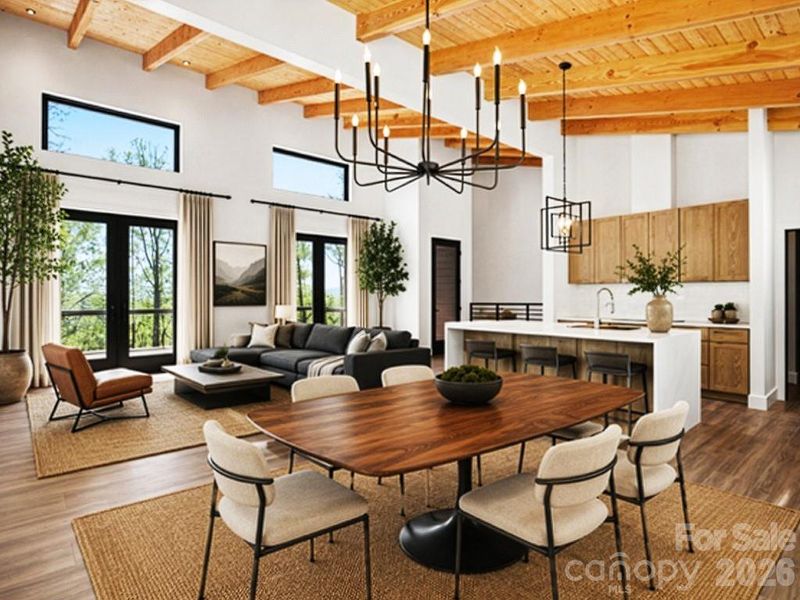 kitchen/ living area -  virtual staging