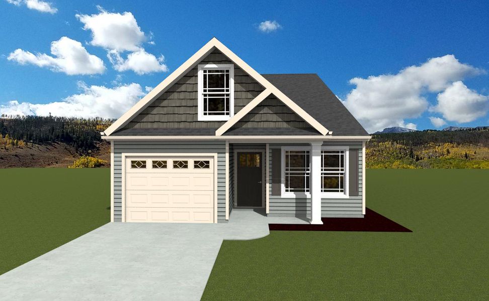 Representative exterior photo of a completed home built from the Inman by Enchanted Homes in Hampshire Heights, Moore, SC (Image 2).