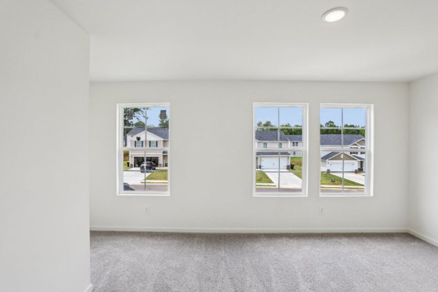 A room with windows.