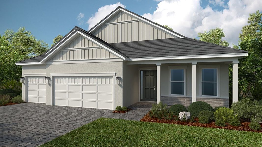 Representative exterior photo of a completed home built from the Cresta by Taylor Morrison in Esplanade at Cammaray Lakewood Ranch, Sarasota, FL (Image 17). Representative exterior photo of a completed home built from the Cresta by Taylor Morrison in Esplanade at Cammaray Lakewood Ranch, Sarasota, FL (Image 17).