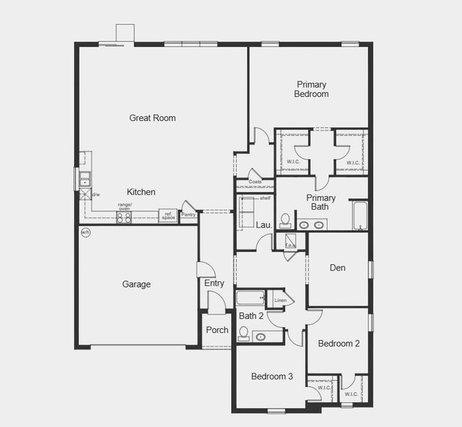 2D floor plan layout for the Plan 2342 Modeled by KB Home in Cedar Crossings III, Haines City, FL (Image 4).