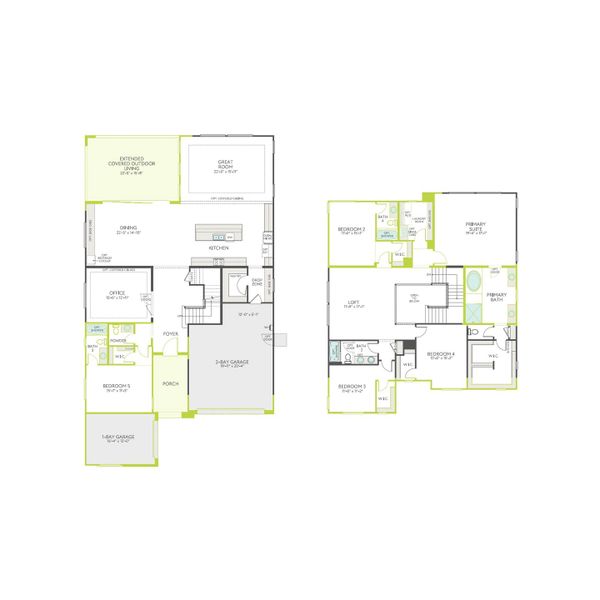 2D floor plan layout of this home in Waterston Central, Gilbert, AZ (Image 5).