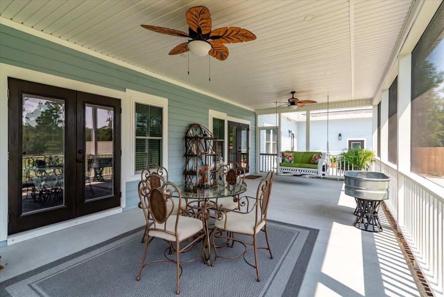 Exterior details and patio area of a home in , Ravenel (Image 27). Exterior details and patio area of a home in , Ravenel (Image 27).