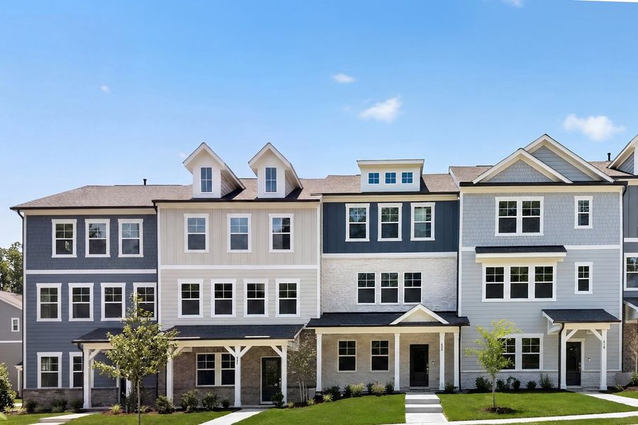 Front exterior of a new home in Silverstone, Knightdale, NC, highlighting curb appeal (Image 1). Front exterior of a new home in Silverstone, Knightdale, NC, highlighting curb appeal (Image 1).