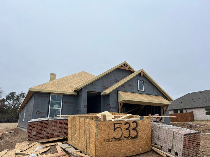 In-progress construction of a new home in Waterford Park, Weatherford, TX (Image 3). In-progress construction of a new home in Waterford Park, Weatherford, TX (Image 3).