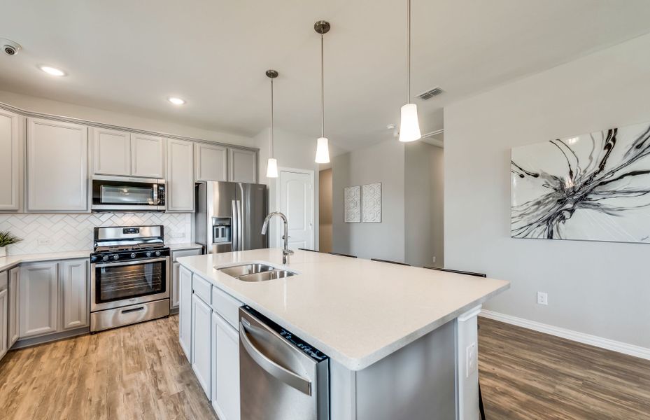 Abundant cabinet space in kitchen