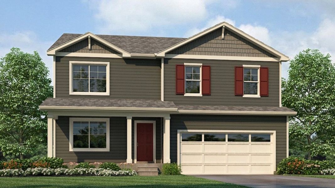Front exterior of a new home in Vista Meadows, Fort Lupton, CO, highlighting curb appeal (Image 2). Front exterior of a new home in Vista Meadows, Fort Lupton, CO, highlighting curb appeal (Image 2).