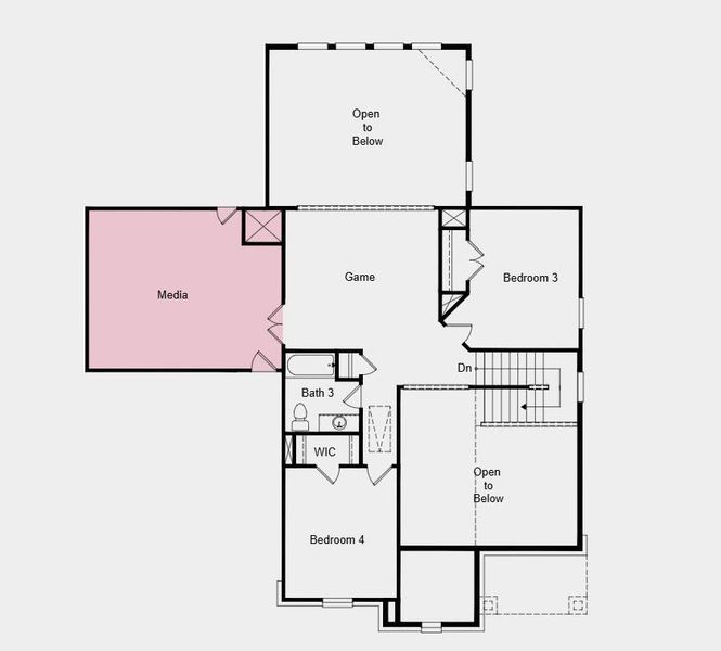 Additional Highlights include: a corner tub in the primary bathroom and media room added upstairs. Photos are representative purposes only.