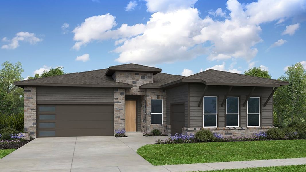 Representative exterior photo of a completed home built from the Allendale by Taylor Morrison in Easton Park, Austin, TX (Image 4).