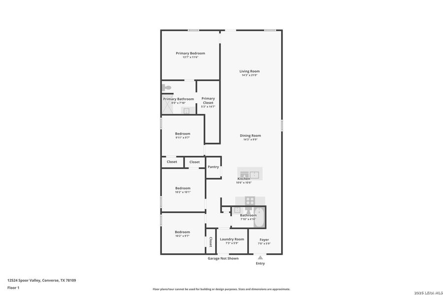 2D floor plan layout of this home in Avenida, Converse, TX (Image 3).