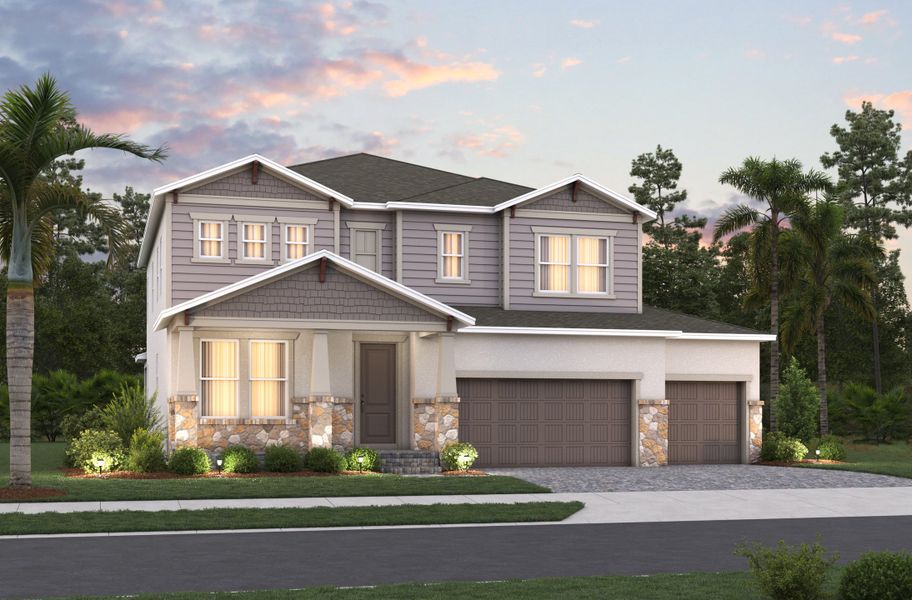 Representative exterior photo of a completed home built from the Monterey by Beazer Homes in Acuera Estates, Apopka, FL (Image 3). Representative exterior photo of a completed home built from the Monterey by Beazer Homes in Acuera Estates, Apopka, FL (Image 3).
