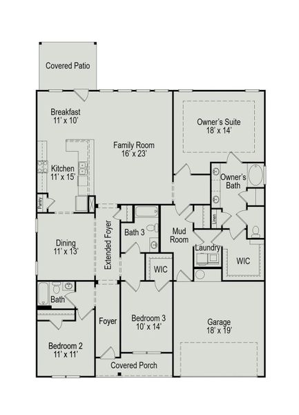 2D floor plan layout of this home in Sierra Vista, Rosharon, TX (Image 3).