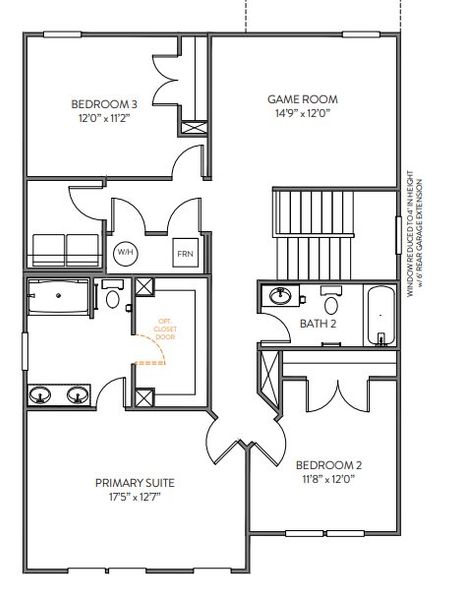 2D floor plan layout for the TA2300 by True Homes in Reeves Crossing, St. George, SC (Image 3).