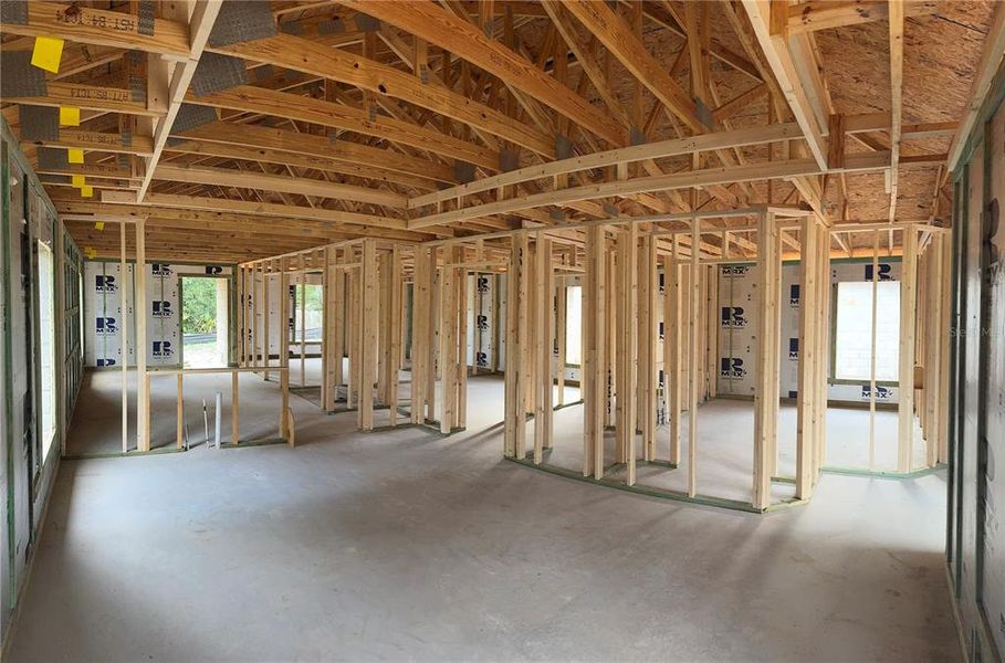 Interior framing under construction