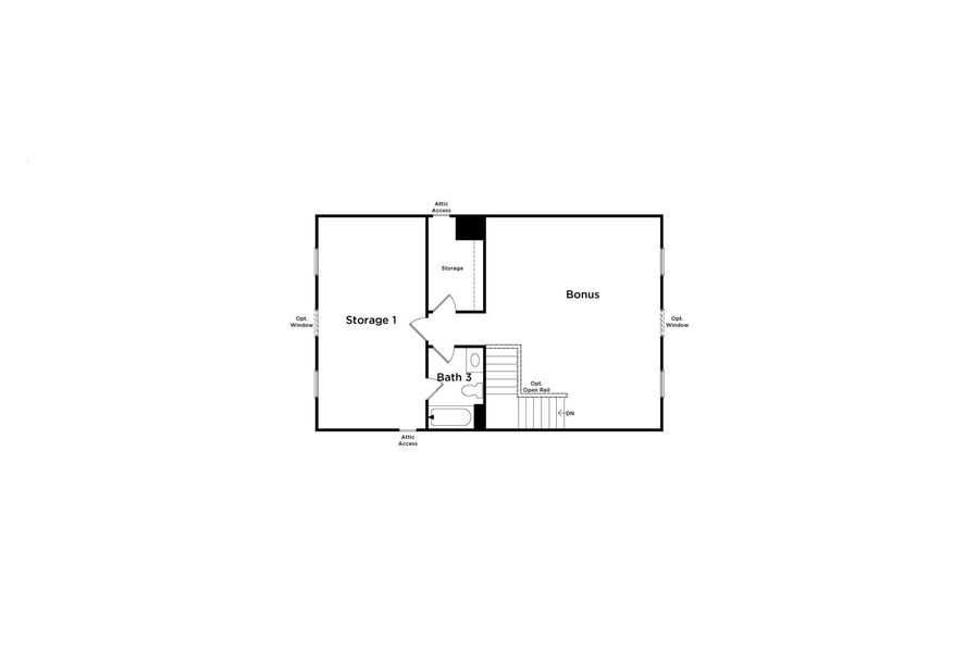 2D floor plan layout for the Chelsea by DRB Homes in The Park at Brighton, Locust Grove, GA (Image 4).