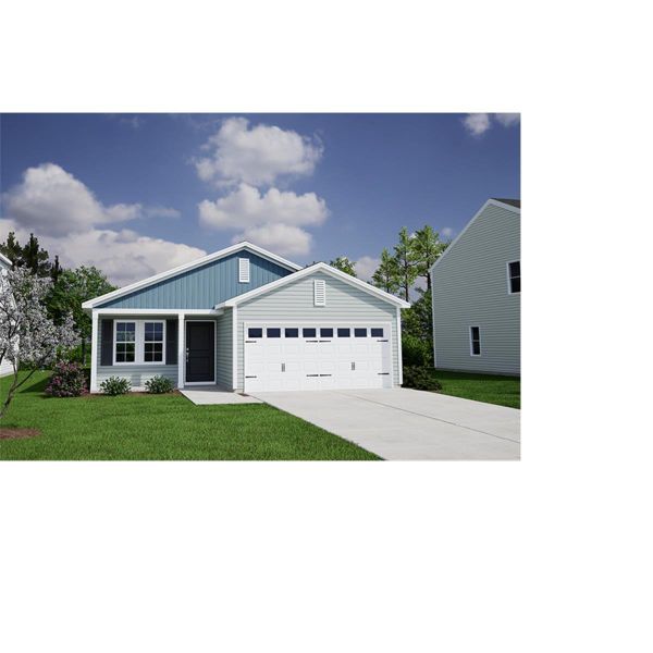 Front exterior of a new home in River Tide Farms, Bolivia, NC, highlighting curb appeal (Image 1). Front exterior of a new home in River Tide Farms, Bolivia, NC, highlighting curb appeal (Image 1).