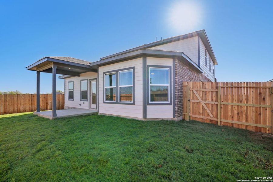 Exterior details and patio area of a home in Carmel Ranch, Schertz (Image 4). Exterior details and patio area of a home in Carmel Ranch, Schertz (Image 4).