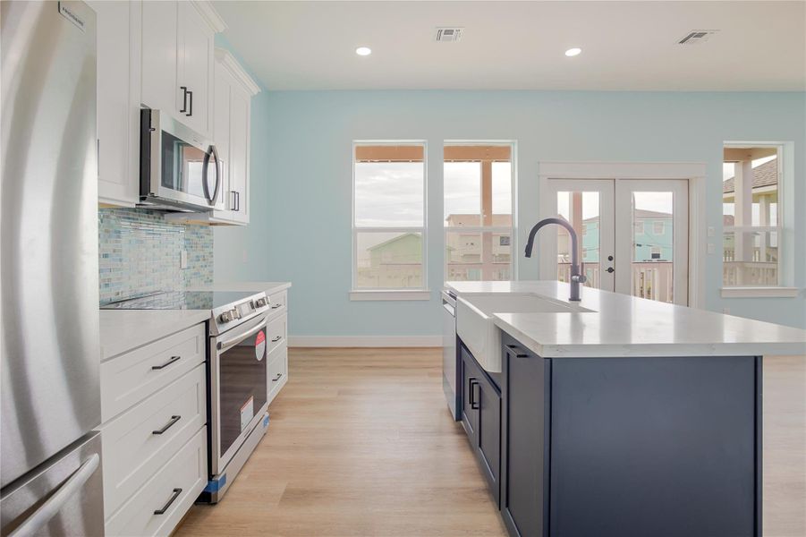 While preparing meals look out to the Gulf