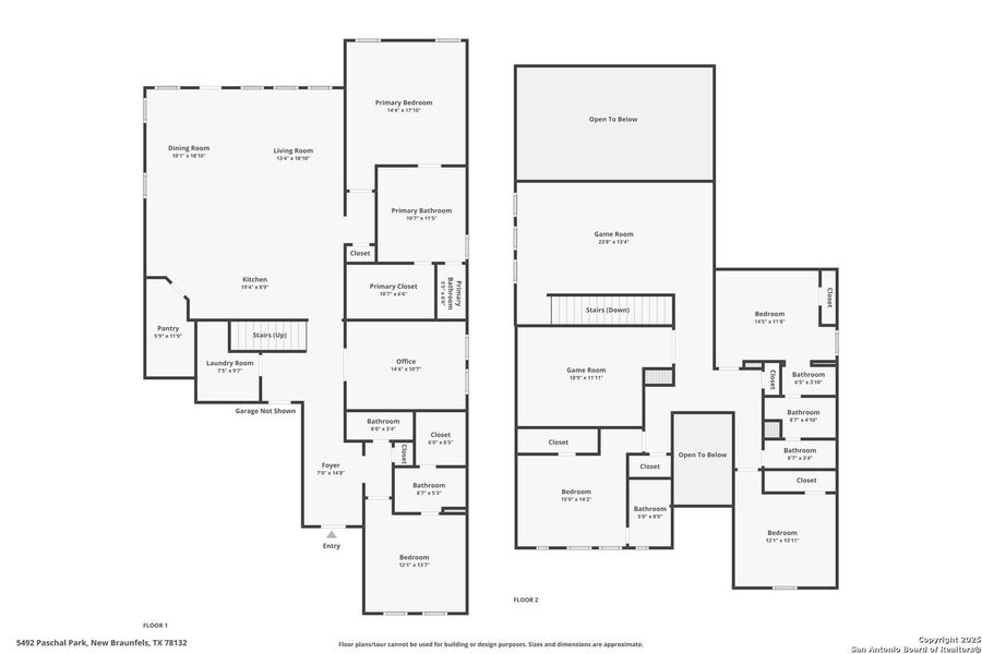 2D floor plan layout of this home in Gatehouse: Classic Collection, New Braunfels, TX (Image 3).