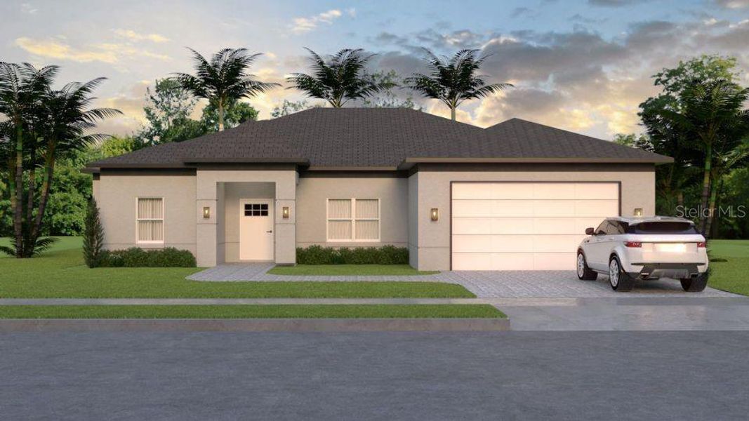 Front exterior of a new home in , North Port, FL, highlighting curb appeal (Image 2). Front exterior of a new home in , North Port, FL, highlighting curb appeal (Image 2).