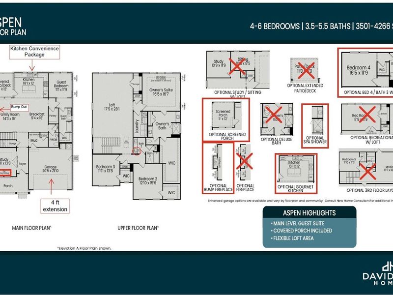2D floor plan layout of this home in Sage on North Main, Wake Forest, NC (Image 4).