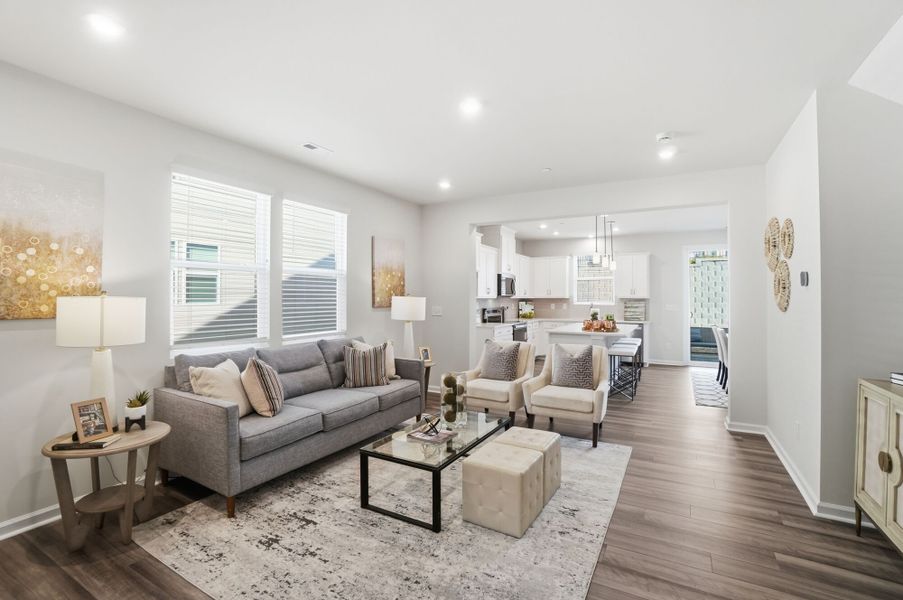 Furnished interior view inside a new home in Hedgecliff Townes, Kannapolis (Image 9). Furnished interior view inside a new home in Hedgecliff Townes, Kannapolis (Image 9).