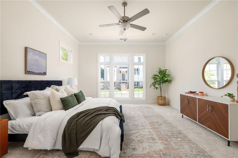 Furnished interior view inside a new home in Evanshire Single Family, Duluth (Image 11). Furnished interior view inside a new home in Evanshire Single Family, Duluth (Image 11).