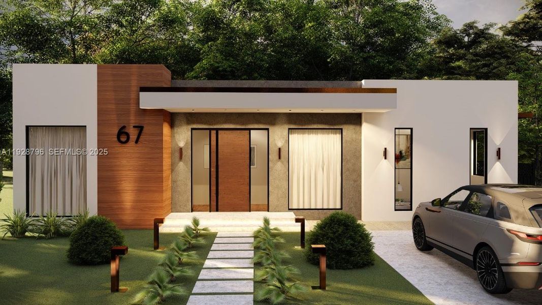 Exterior details and patio area of a home in , Miami Shores (Image 1). Exterior details and patio area of a home in , Miami Shores (Image 1).