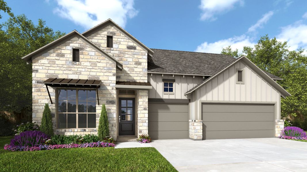 Representative exterior photo of a completed home built from the 2750C by Perry Homes in Colton 55', Todd Mission, TX (Image 7). Representative exterior photo of a completed home built from the 2750C by Perry Homes in Colton 55', Todd Mission, TX (Image 7).