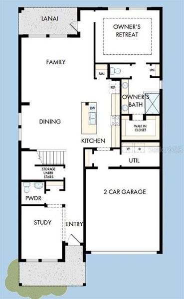 2D floor plan layout of this home in Soleta at Starkey Ranch –  Traditional Series, Odessa, FL (Image 3).