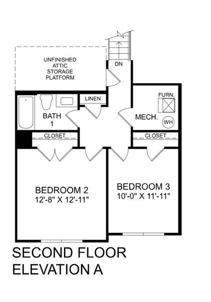 2D floor plan layout for the Nassau Cove by Ryan Homes in Middle Creek Village Coastal Cottages & Villas, Bolivia, NC (Image 3).