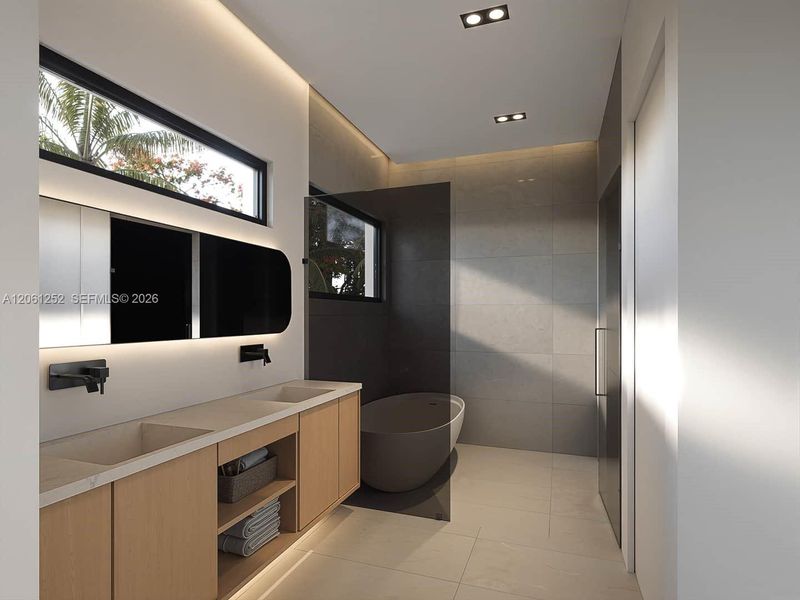 Furnished interior view inside a new home in , Miami (Image 11).