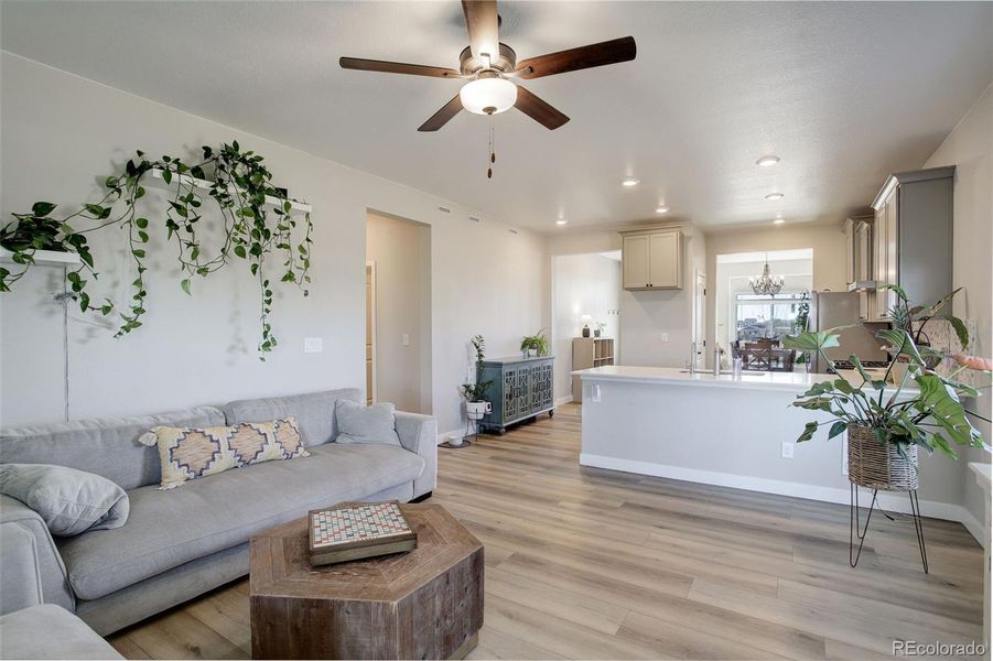 Living Room with Open Layout to Kitchen
