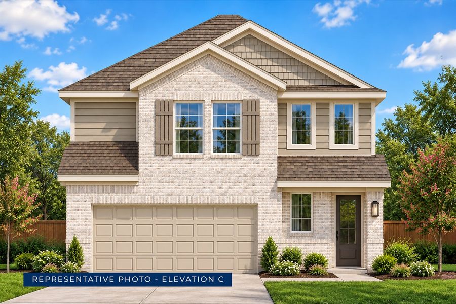 Representative exterior photo of a completed home built from the Washington F by First Texas Homes in Oaklawn, Van Alstyne, TX (Image 6). Representative exterior photo of a completed home built from the Washington F by First Texas Homes in Oaklawn, Van Alstyne, TX (Image 6).