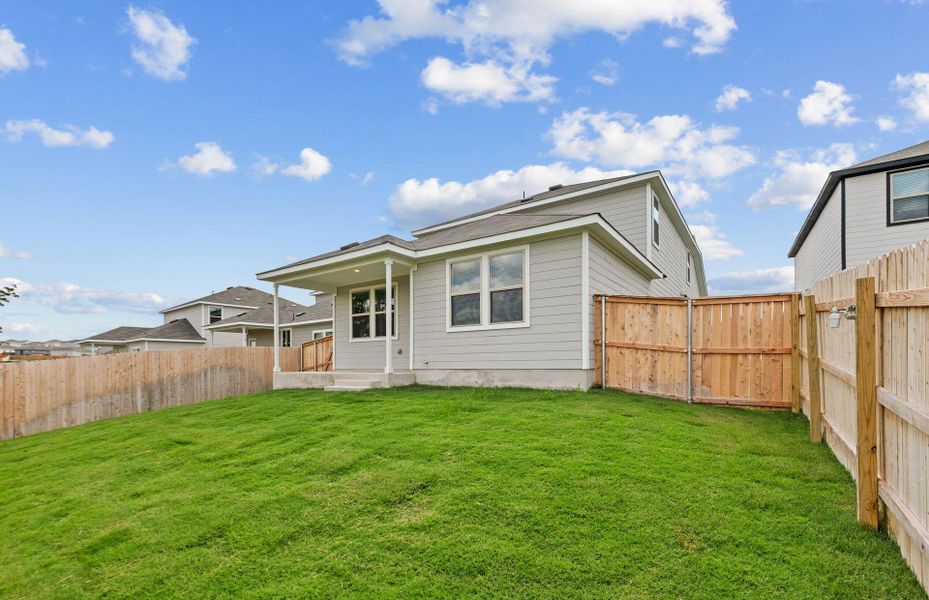 Exterior details and patio area of a home in Sonterra, Jarrell (Image 3).