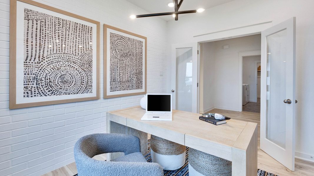 Representative furnished interior of a home built from the Meyerson by DRB Homes in Infinity Square, Kyle (Image 38).