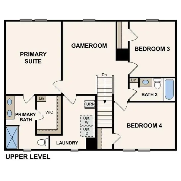 2D floor plan layout of this home in Arrowhead By The Lake, Lizella, GA (Image 3).