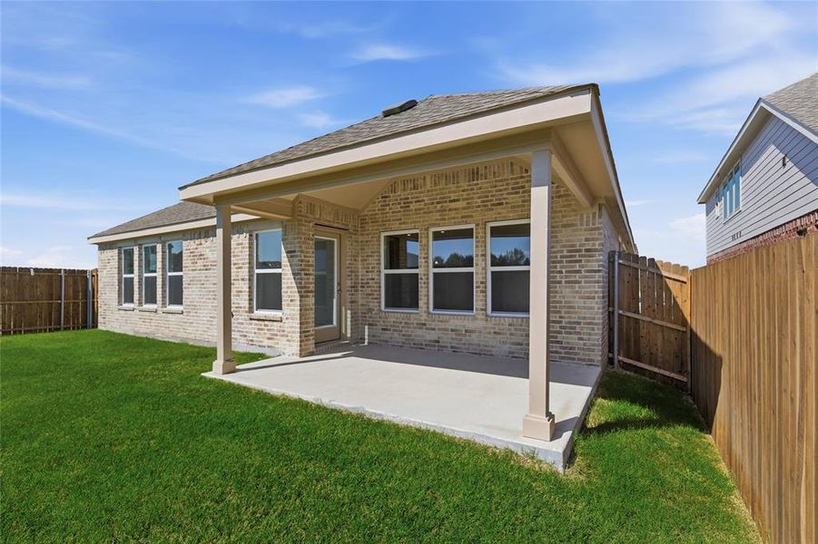 Covered patio with concrete slab