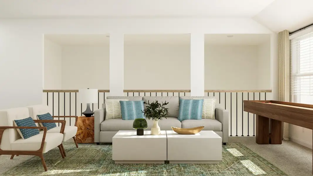 Furnished interior view inside a new home in Lively Ranch: Brookstone Collection, Georgetown (Image 9).