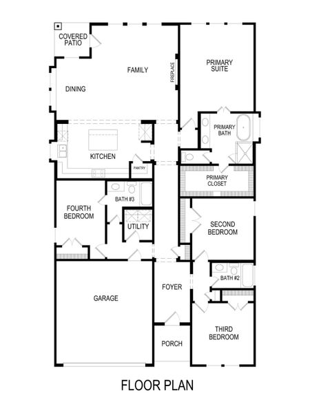 2D floor plan layout for the Woodford F-BG by First Texas Homes in Birdsong, Mansfield, TX (Image 4).