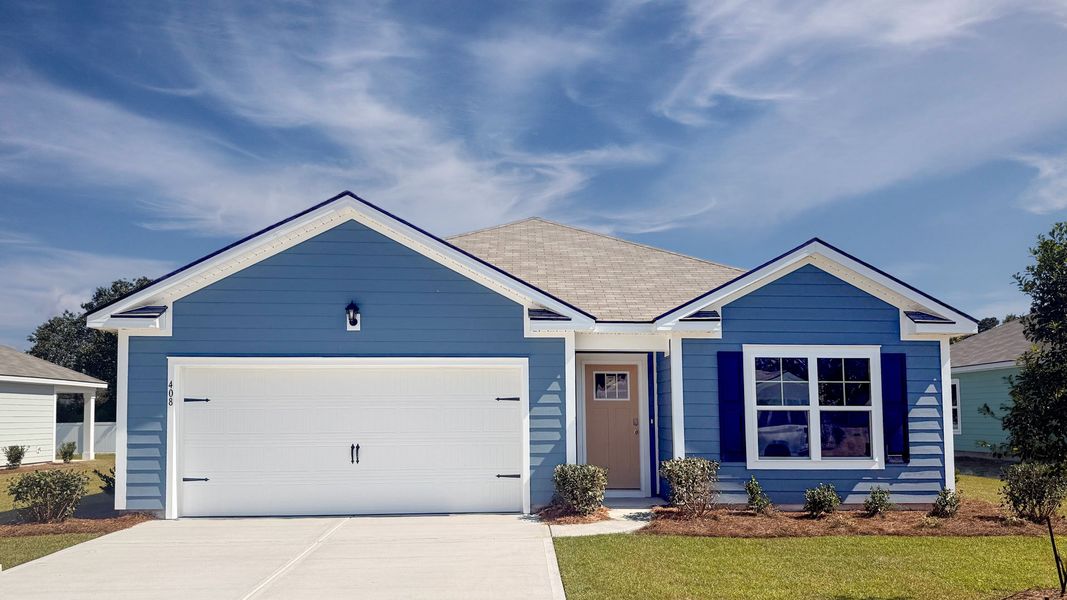 Front exterior of a new home in Ravenloft, Conway, SC, highlighting curb appeal (Image 1). Front exterior of a new home in Ravenloft, Conway, SC, highlighting curb appeal (Image 1).