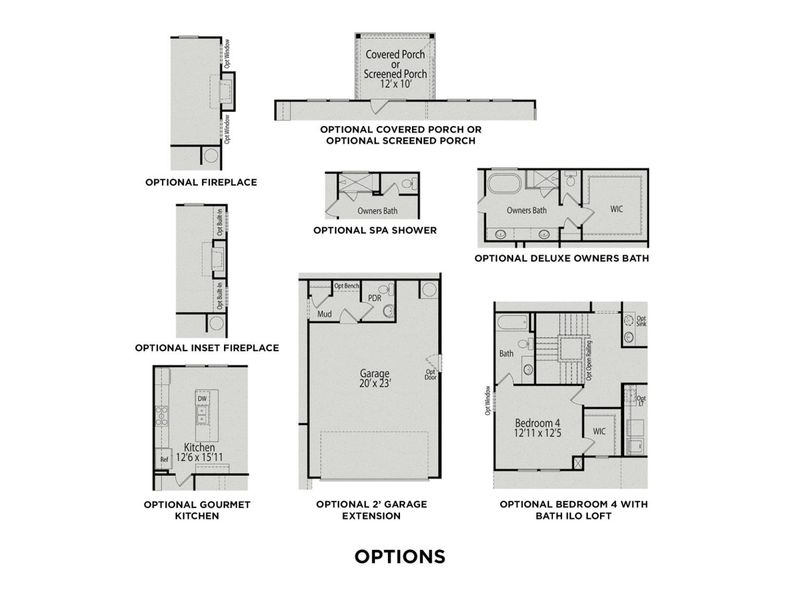 2D floor plan layout for the The Hemlock A by Davidson Homes LLC in Enclave at Belmont, Belmont, NC (Image 5). 2D floor plan layout for the The Hemlock A by Davidson Homes LLC in Enclave at Belmont, Belmont, NC (Image 5).