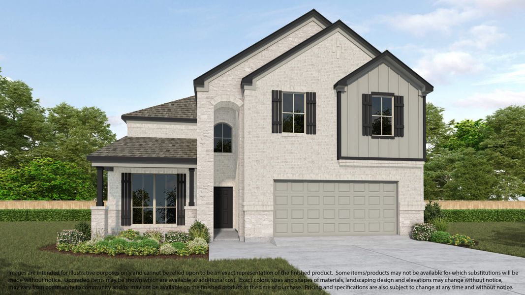 Representative exterior photo of a completed home built from the 553 by Long Lake Ltd. in Grand Oaks – The Cove, Houston, TX (Image 5).