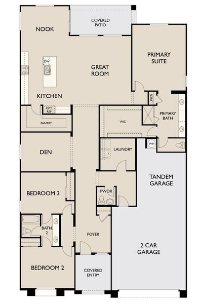 2D floor plan layout for the Topaz by Ashton Woods in Estates at Estrella Crossing, Phoenix, AZ (Image 1).
