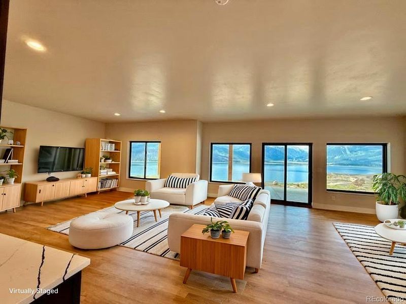 Virtually staged New construction lower living area